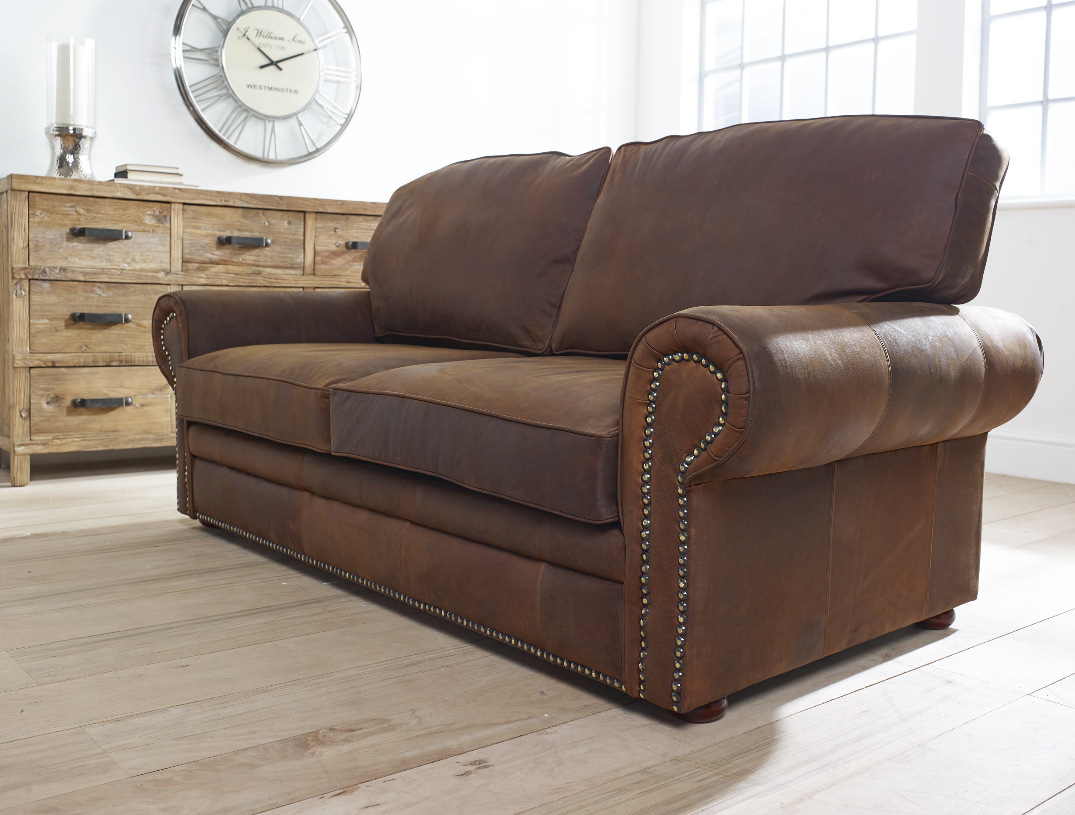 Portland Leather Sofa Bed The English Interior Company